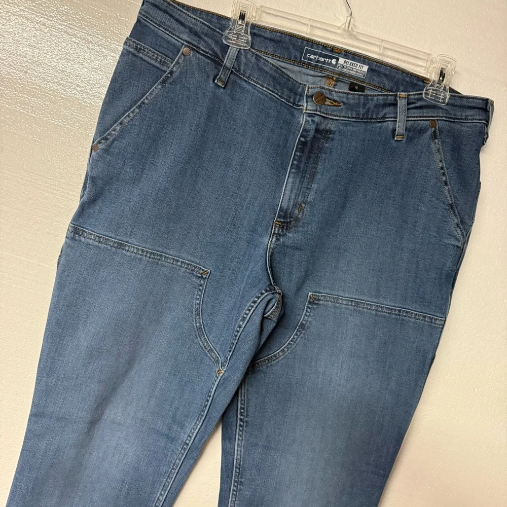 Carhartt Jeans Women 16 Tall Rugged Flex Relaxed Fit Double-Front Denim Stretch